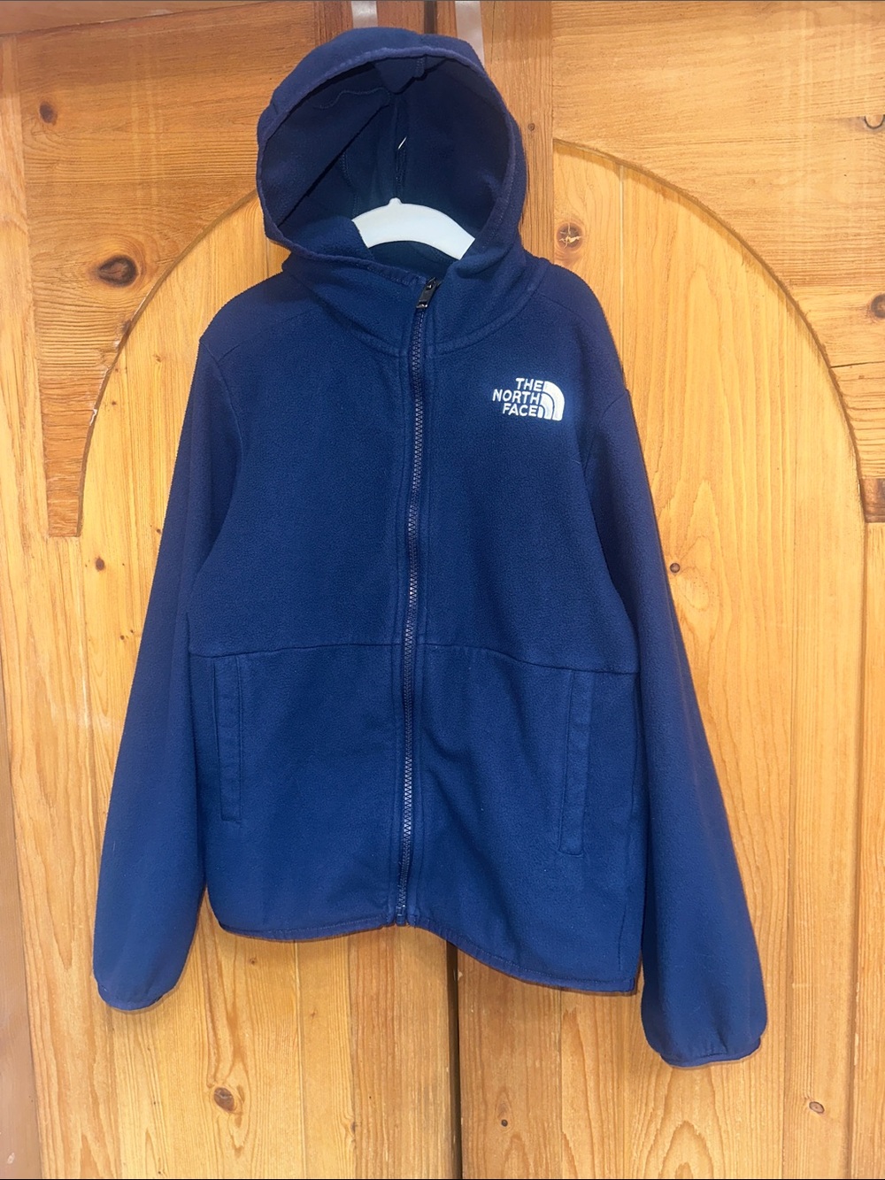 The North Face Navy Blue Hooded Fleece Zip Jacket - Kids